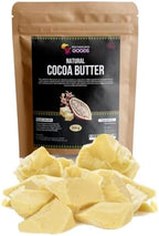 Natural Cocoa Butter Chunks - Organic & Raw Unrefined Body Moisturizer for Sensitive Skin, Anti-Aging, Scars & Eczema Relief - Premium Raw Butter From Ghana (4 Oz)