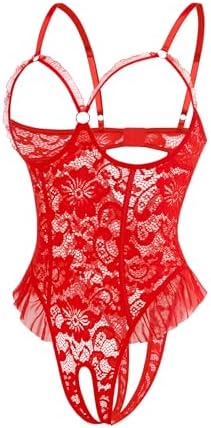 Women Sexy Lace One Piece Bodysuit Lingerie Set Mini Teddy Babydoll