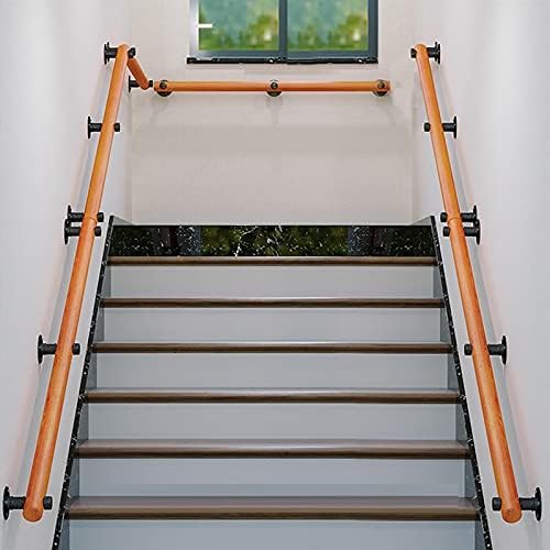 JLXJ 1ft-5ft Long Handrails, Wooden Handicap Grab Bars for Indoor Staircases Loft Wall Mount, Elderly Children Banister Railing for Garden Porch (Size : 150cm(5ft))
