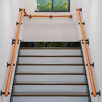 JLXJ 1ft-5ft Long Handrails, Wooden Handicap Grab Bars for Indoor Staircases Loft Wall Mount, Elderly Children Banister Railing for Garden Porch (Size : 150cm(5ft))