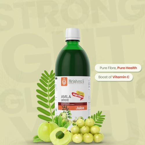 Krishna's Special Amla High Fiber Juice - 1000 ml | Fresh cold pressed Amla Juice | Helps Boosts Skin and Hair Health | Helps Detox | Rich in Vitamin C | Natural Immunity Booster