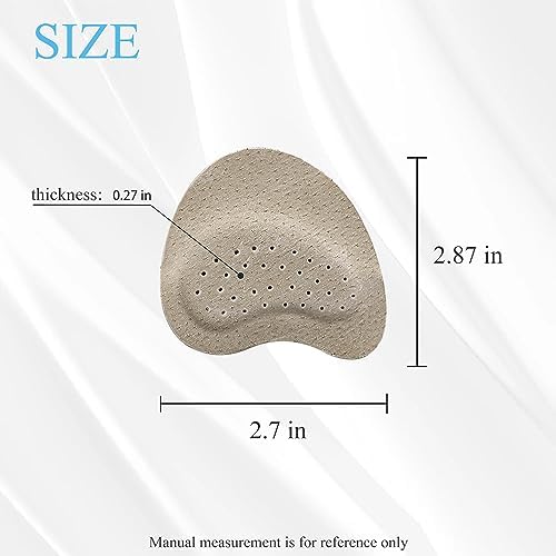 2 Pairs Leather Forefoot Rest Heel Cushion Inserts Ball of Foot Cushion Pads Anti-Shoes Pads Sole Protectors Adhesive Shoe Sole Protectors Half Foot Pads (2 Thick)