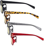 Eyekepper 4 Pack Computer Reading Glasses Women - Spring Hinge Ladies Blue Light Blocking Readers Yellow Tinted +3.00