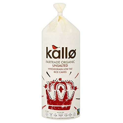 Kallo Organic Fairtrade Rice Cakes No Added Salt 130g - Pack of 2