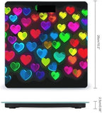 Rainbow Hearts Bathroom Scale with Sturdy Tempered Glass Digital Weight Scales for People Clear LED Backlight Display Personalized Digital Scale for Body Weight 400lb-