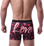 Evankin Men Valentines Boxer Briefs, Sexy Funny Novelty Heart Underwear, Comfort Breathable Soft Underpants Shorts