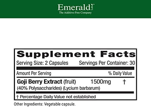 Emerald Labs Goji Berry - Immune Response & Liver Health Support with Antioxidants - Vegan, Gluten-Free - 60 Vegetable Capsules (30-Day Supply)