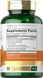 Carlyle Turmeric Curcumin with Black Pepper | 180 Capsules | Turmeric Complex Supplement | Non-GMO, Gluten Free