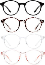 Przene 4 Pack Blue Light Blocking Glasses for Women Men,Retro Round Computer Gaming Glasses Anti Eye Strain/UV/Glare (Mixed Color-01, Standard)