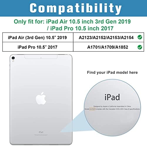 ProCase Smart Case for 10.5” iPad Air 3rd Generation 2019 / iPad Pro 2017, Slim Stand Cover with Translucent Frosted Back for iPad Air 3 -Black