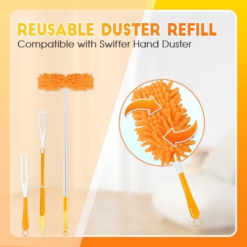 8 Pack Reusable Duster Refill Compatible with Swiffer Hand Duster, 360 Heavy Duty Duster Refills for Cleaning, Office, Ceiling Fan (Handle is Not Included)