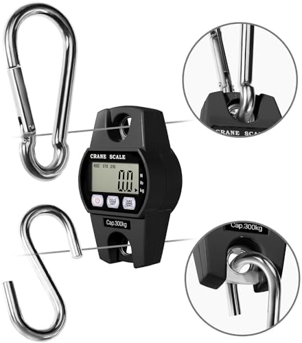 GRAM PRES Digital Hanging Crane Scale 660LB/300KG， Deer Hunting Scales, Farm,Fishing, Fish, Meat，Game,Luggage Scale with Hold/Tare
