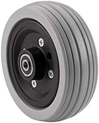Wheelchair Caster Assembly, Flat Free, Grey Ribbed Tire, 6" x 2", TAGC1762