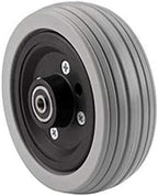 Wheelchair Caster Assembly, Flat Free, Grey Ribbed Tire, 6" x 2", TAGC1762