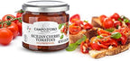 CAMPO D'ORO - Sundried Cherry Tomatoes in Oil, Made with Fresh Basil, Glass Jar 6.35oz, 100% made in Italy, Sicilian Bruschetta Recipe