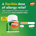 Zyrtec 24 Hour Allergy Relief Tablets, Indoor & Outdoor Allergy Medicine for Adults with 5 mg Cetirizine Hydrochloride, Relief of Runny Nose, Sneezing, Itchy Eyes, Plus Dust, Mold & Pet Dander, 35 ct