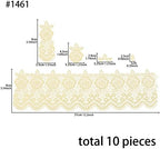 Funshowcase Large Pre-Made Ready to Use Edible Cake Lace Floral Medallion Scallop Ivory White 12-inch 10-piece Set
