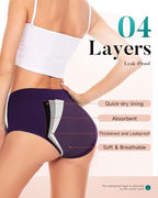Saliryj Women's Period Underwear Heavy Flow, High Absorbency Cotton Panties LeakProof Postpartum Menstrual Briefs Women Teens