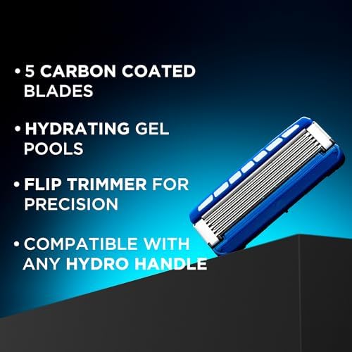 Wilkinson Sword Hydro 5 Skin Protection Regular – Razor Blades for Men, Blue, Pack of 8