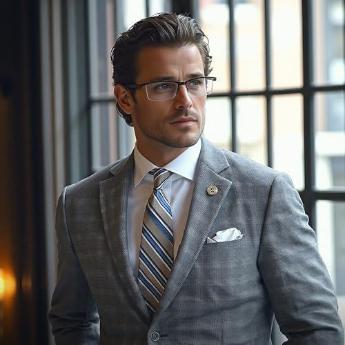 3 Pack Reading Glasses for Men, Rectangular Spring Hinge Readers for Men Women with Blue Light Blocking