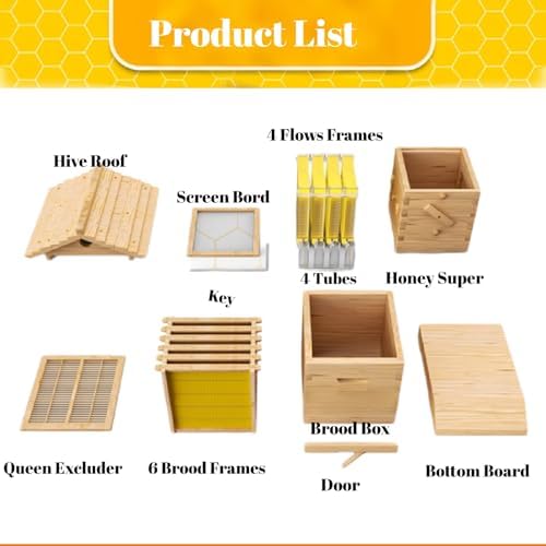 Bee Hive Starter Kit – Automatic Beehive Box Set for Easy Beekeeping, Complete Bee Hive Boxes for Beginners