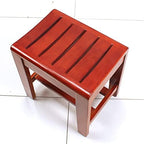 Shower/Bath Stools Wooden Bathroom Bench Shower Foot Rest for Bathtub Shaving Legs Spa Sauna Seat Bathing Seat Waterproof Non-Slip for The Elderly Disabled, 40×30×40cm