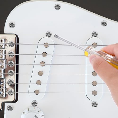 Guitar Tuner Screws, 50 Pack Stainless Steel Tuning Pegs Screw for Electric, Silver Tuning Key Screw, Acoustic Guitars, Bass Guitar Machine Heads Mounting Screws, 11 x 2 mm