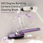 Multi-Function Rotating Crevice Cleaning Brush, 360-Degree Rotating Crevice Household Cleaning Brushes, No Dead Corners Hard Bristle Crevice Gap Brush Tool for Bathroom Household Kitchen (White)