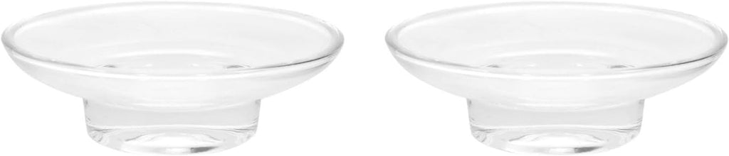 Cabilock Transparent Round Soap Box with Drainage Soap Container for Bathroom and Shower Anti-Slip Holder for Home and Travel 4.33X4.33X2.75 Inches Pack of 2