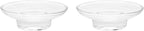 Cabilock Transparent Round Soap Box with Drainage Soap Container for Bathroom and Shower Anti-Slip Holder for Home and Travel 4.33X4.33X2.75 Inches Pack of 2