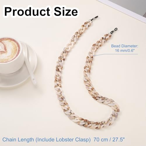 uxcell Eyeglass Chains for Women, Acrylic Eyeglass Holder Chains Adjustable Sunglasses Lanyards Holder Chain for Glasses