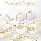 50PCS Gold Napkins Disposable - White and Gold Paper Napkins - Cloth-Like Feel Dinner Paper - Elegant Heavy Duty Hand Towels for Bathroom Party Bridal Decorative Reception