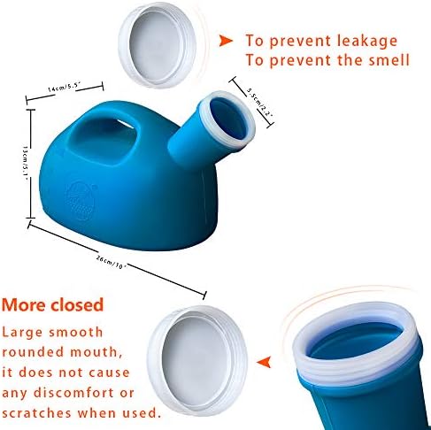 2000ml Men's Urinal, Men's Urinal with Screw-On Lid, Portable Travel Urinal, Suitable for the Elderly, Individuals with Limited Mobility, Travel, Camping, and Bedside use at Home