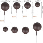Rsstarxi 30 PCS Mini Balloons Cake Toppers - Foam Balls Insert Decorations for Baby Shower, Wedding Anniversary, Kids Birthday Party - Coffee