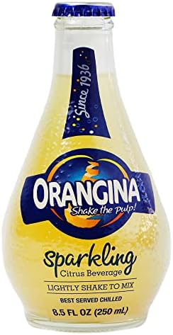 Orangina - Citrus Sparkling Juice Beverage (18 Bottles Total) - Light Pulp - Original Imported European French Recipe - No Artificial Ingredients - (3 Packs of 6 Bottles) (18 x 8.5 oz Bottle)