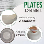 Scoop Bowls for Disabled Adults | High-Low Scoop Bowl with Suction Base | Scoop Bow l adaptive utensils for Elderly|