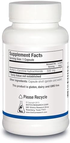 BIOTICS RESEARCH Acetyl L Carnitine Athletic Strength, Neuroprotection, Boost Energy, Post Workout Muscle Recovery, Healthy Body Composition, Age Gracefully, Brain Health, Metabolic Support 90 Caps