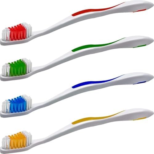 AIAG Extra Hard and Firm Bristle Adult Toothbrush 72-Count, Bulk Toothbrush, Hard Bristles, Value Pack for Travelling, Hotels, Donations