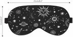 Starry Sky Sleep Eye Mask Black White Stars Comets Suns Moon Constellation Men Women Sleep Mask with Adjustable Strap Eye Cover Eye Shade for Travel, Nap,Meditation
