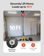 VEVOR Hand Chain Hoist, 1 Ton 2200 lbs Capacity, Manual Chain Block with Upgrade G70 Galvanized Chain, 10 ft Lifting Height, Heavy Duty Pulley Hoist for Garage Warehouse Automotive Machinery, Red