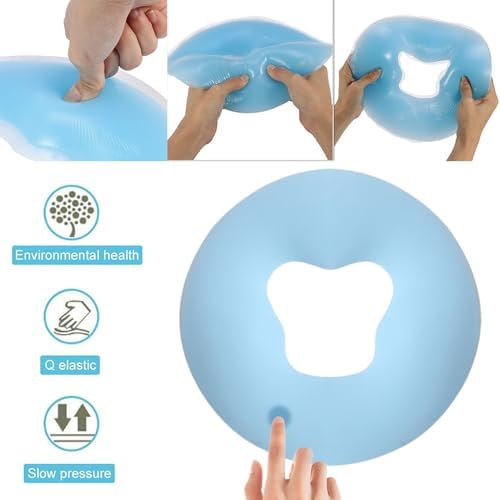 OULIGET Silicone Face Massage Pillow,SPA Beauty Face Relax Headrest,Salon Skin Care Soft Overlay Travel Head Support,Bule