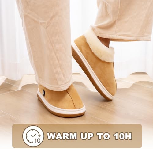 SAVIOR HEAT Heated Slippers for Men & Women – Rechargeable Foot Warmers with 3 Heat Settings (110°F/120°F/130°F), 7.4V 2200mAh Battery, Electric Winter House Shoes for Indoor