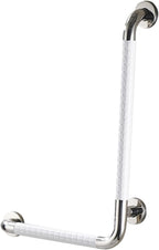 Bathtub Shower Handrail,L-Shaped Stainless Steel Bathroom Toilet Handrail,Left-Side Installation,Suitable for Pregnant Women and Disabled People (Color : White)