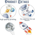 48Pcs First Trip Around The Sun Cupcake Toppers Outer Space 1st Birthday Party Decorations Space Astronaut Cupcake Picks Decorations for Planets Solar System Theme Party Supplies