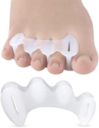 Comfort Plus Silica Gel Toe Spacers, 3-Hole Design for All Day Support, Foot Care Separator for Men and Women, White and Pink (Skin, L)
