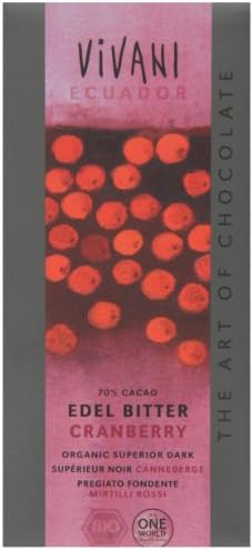 Vivani Organic Chocolate Superior Dark and Cranberry Mint 100 g (Pack of 5)