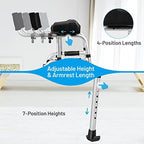 GYMAX Walkers for Seniors, Folding Upright Standard Walkers 440lbs with 5'' Wheels & Removable Padded Armrests, Lightweight Adjustable Rolling Walker for Elderly, Limited Mobility (Silver)