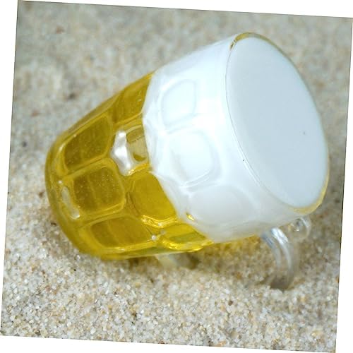 PRETYZOOM Birthday Cake Decorations 3pcs Beer Mugs Cake Ornaments Simulation Beer Dec