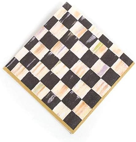 MacKenzie-Childs Courtly Check Black & Gold Paper Dinner Napkins (20 Count)