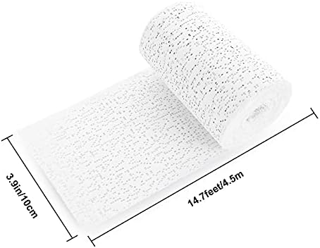 12 Pack Plaster Gauze Bandage for Hobby Craft, Each Roll 4 Inch x 15 Feet Plaster Cloth Rolls Bulk, Gauze Bandage Cloth for Masks, Scenery, Belly Cast (4 inch x 180 inch/5 yd)